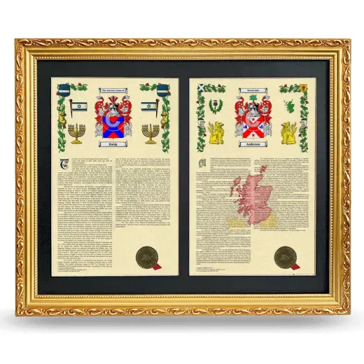 Double Armorial History Framed - Gold