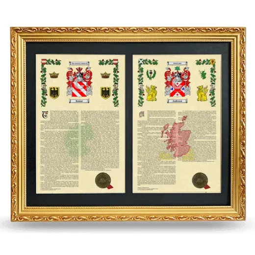 Double Armorial History Framed - Gold