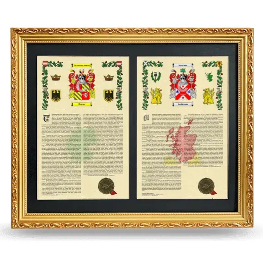 Double Armorial History Framed - Gold