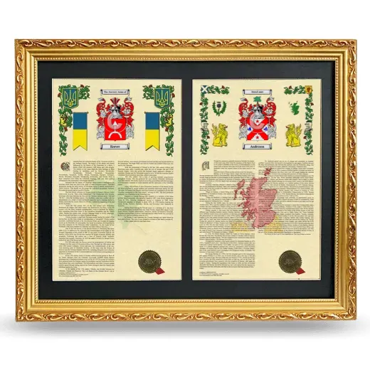 Double Armorial History Framed - Gold