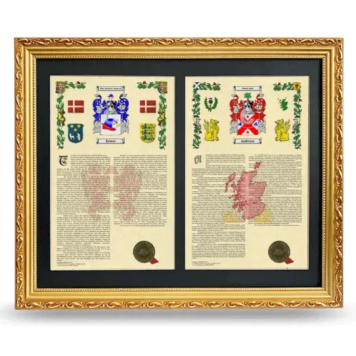 Double Armorial History Framed - Gold