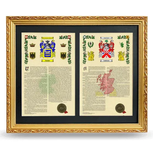 Double Armorial History Framed - Gold