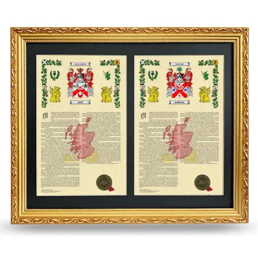 Double Armorial History Framed - Gold