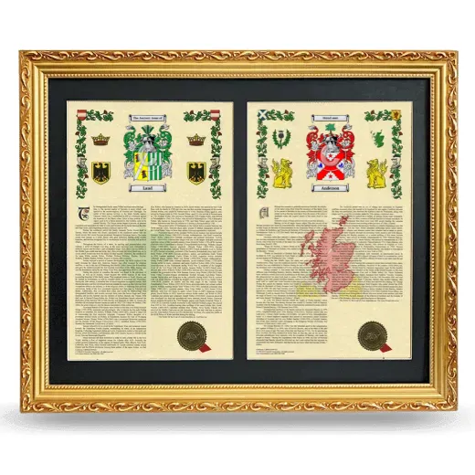 Double Armorial History Framed - Gold