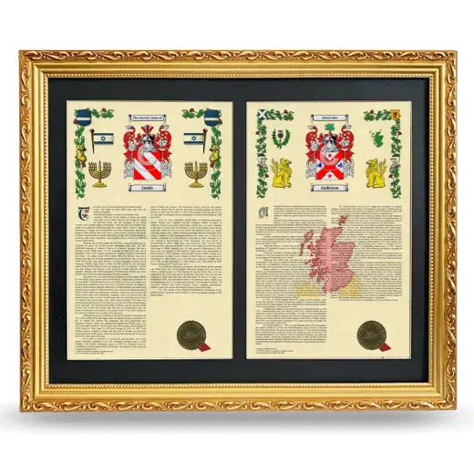 Double Armorial History Framed - Gold