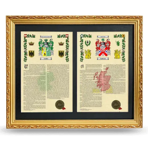 Double Armorial History Framed - Gold