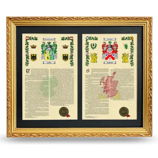 Double Armorial History Framed - Gold