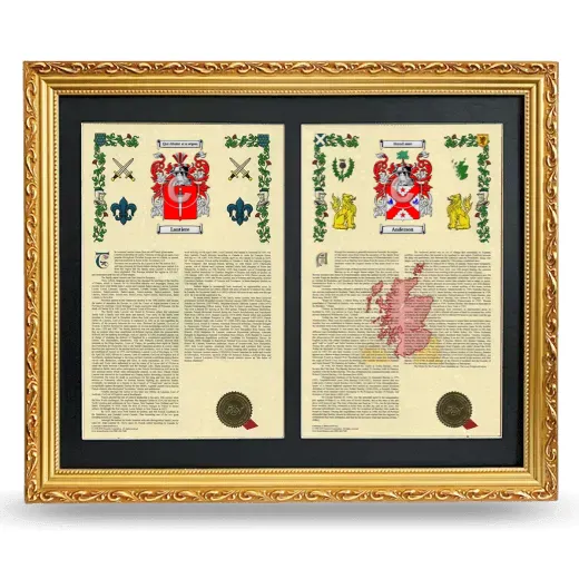 Double Armorial History Framed - Gold