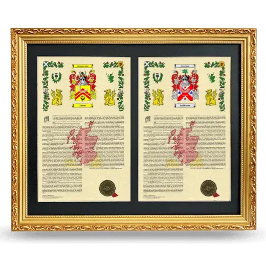 Double Armorial History Framed - Gold