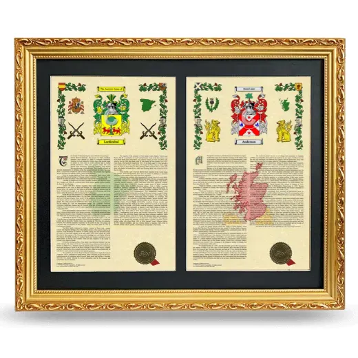 Double Armorial History Framed - Gold