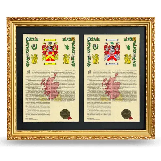 Double Armorial History Framed - Gold