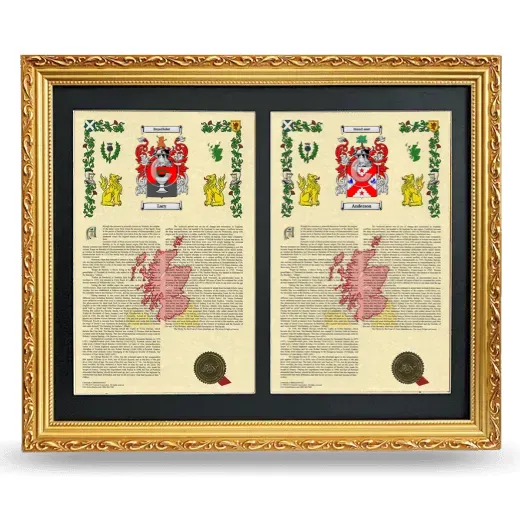 Double Armorial History Framed - Gold