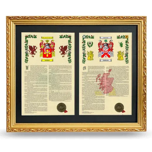 Double Armorial History Framed - Gold