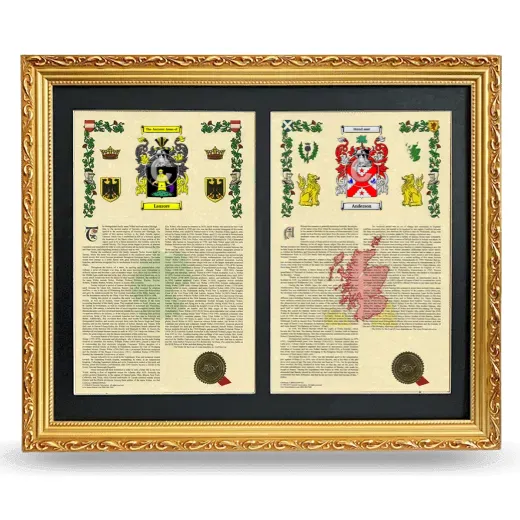 Double Armorial History Framed - Gold
