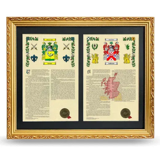 Double Armorial History Framed - Gold