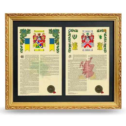 Double Armorial History Framed - Gold