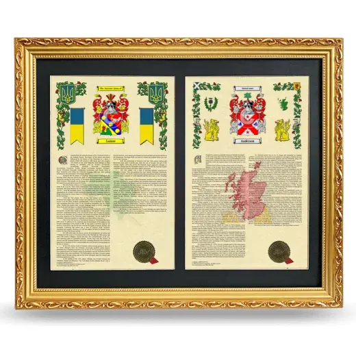 Double Armorial History Framed - Gold