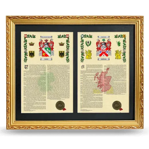 Double Armorial History Framed - Gold