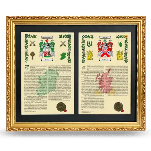Double Armorial History Framed - Gold