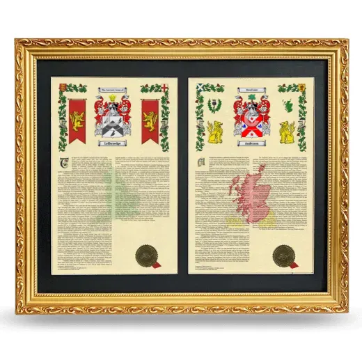 Double Armorial History Framed - Gold