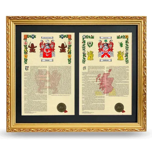 Double Armorial History Framed - Gold
