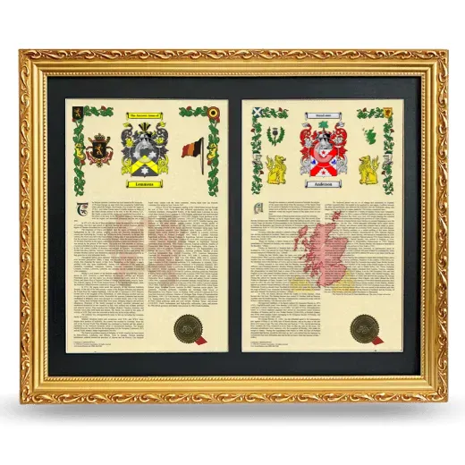 Double Armorial History Framed - Gold
