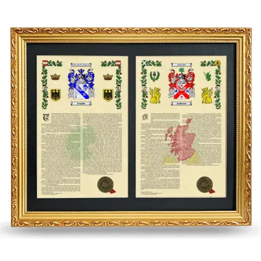 Double Armorial History Framed - Gold