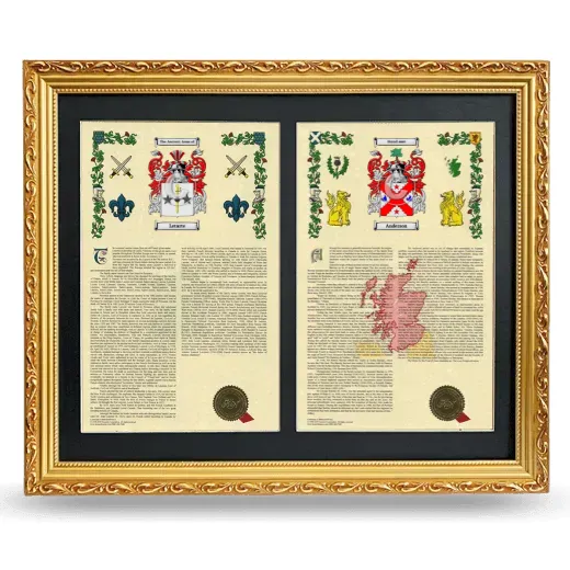 Double Armorial History Framed - Gold