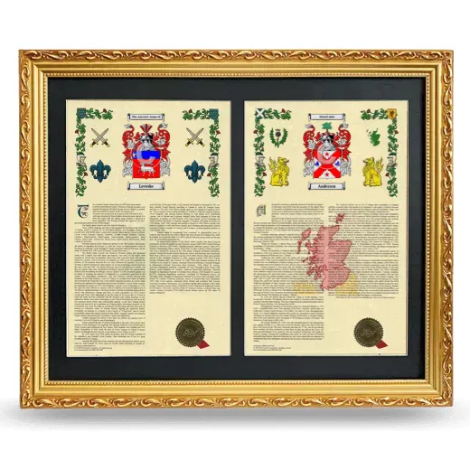 Double Armorial History Framed - Gold