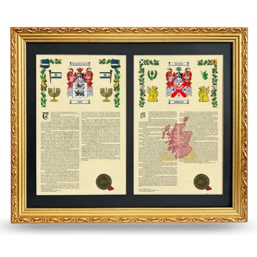 Double Armorial History Framed - Gold