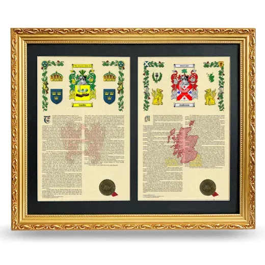 Double Armorial History Framed - Gold