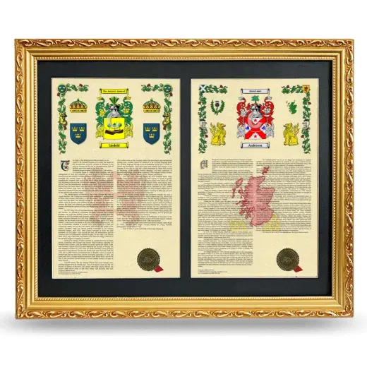Double Armorial History Framed - Gold