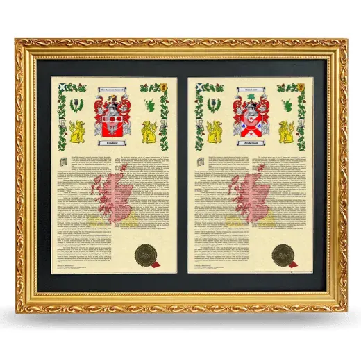 Double Armorial History Framed - Gold