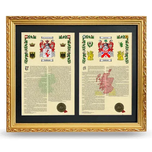 Double Armorial History Framed - Gold