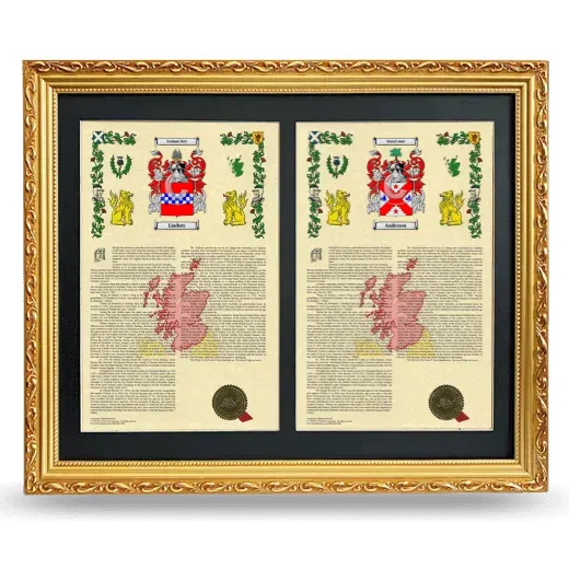 Double Armorial History Framed - Gold