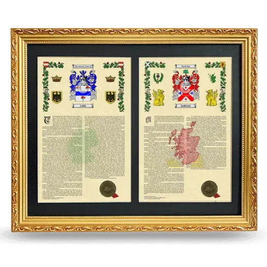 Double Armorial History Framed - Gold