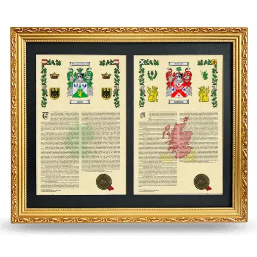 Double Armorial History Framed - Gold