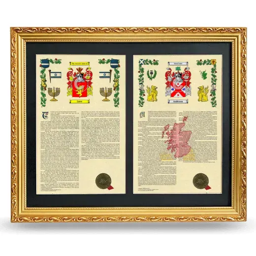 Double Armorial History Framed - Gold