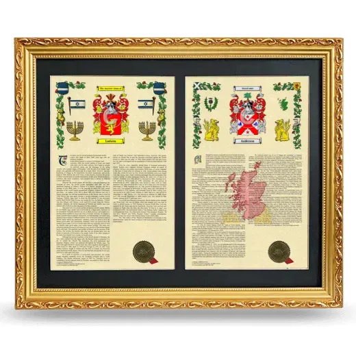 Double Armorial History Framed - Gold