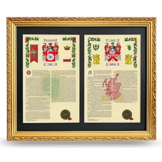 Double Armorial History Framed - Gold
