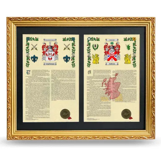Double Armorial History Framed - Gold