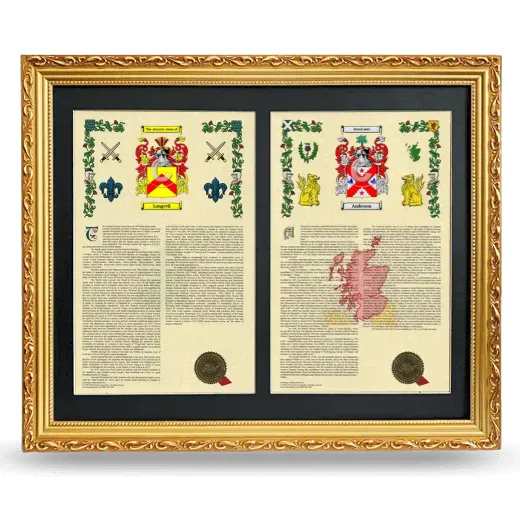 Double Armorial History Framed - Gold