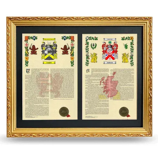 Double Armorial History Framed - Gold