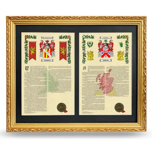 Double Armorial History Framed - Gold