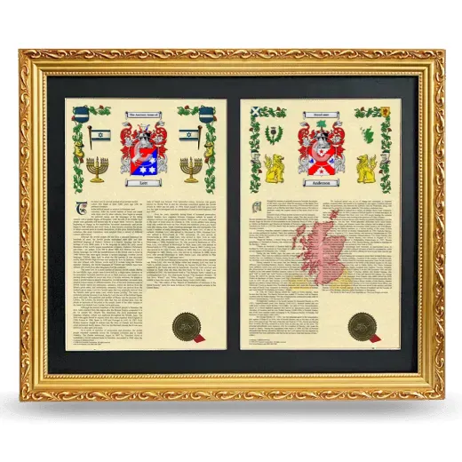 Double Armorial History Framed - Gold