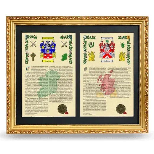 Double Armorial History Framed - Gold