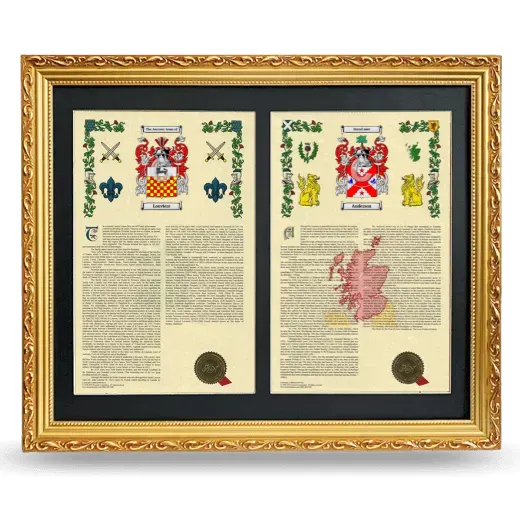 Double Armorial History Framed - Gold