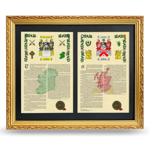 Double Armorial History Framed - Gold