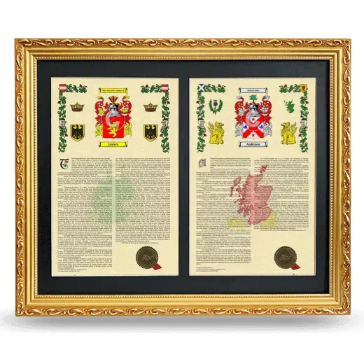 Double Armorial History Framed - Gold