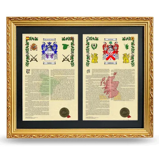 Double Armorial History Framed - Gold